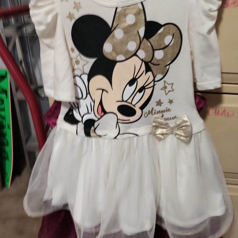 Multiples White and Gold Minnie Mouse Dress